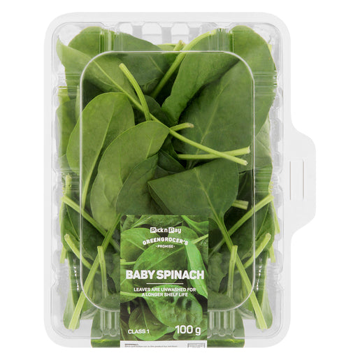 Baby Spinach Leaves Prepaked 100gm